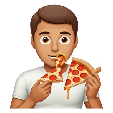 Guy eating pizza sticker