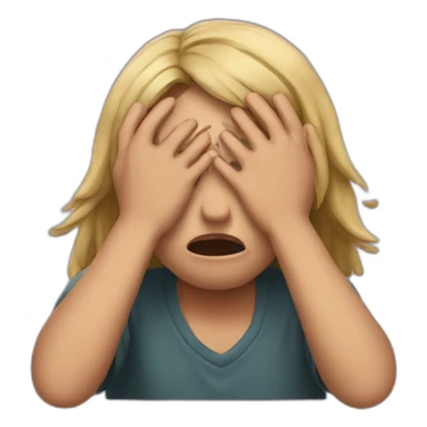 crying emoji but with hands sticker