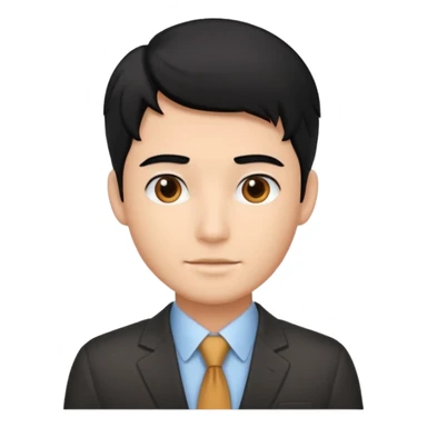 Male Virtual Assistant with Black Hair sticker