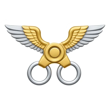 metal wing nut with two grips. sticker