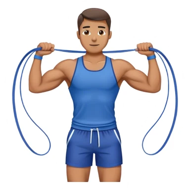 fit man with blue shorts resistance bands exercises sticker