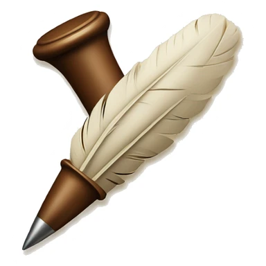 Old timey writing quill sticker