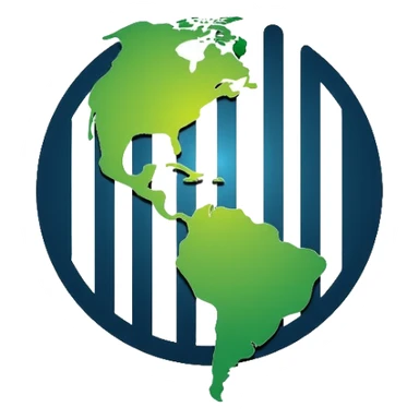 Clean minimalistic logo on 3:2 ratio canvas with circular motif. Inside circle: barcode transitioning into globe. Soft gradients of green and blue suggesting sustainability and trust. Sleek, professional, contemporary style focused on simplicity. sticker