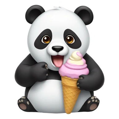 Panda eating ice cream sticker