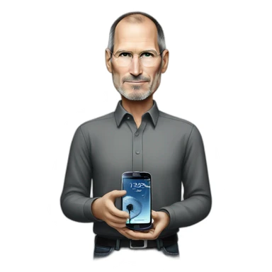 Steve Jobs with Samsung sticker