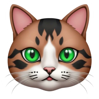 cat with black on face and green eyes sticker