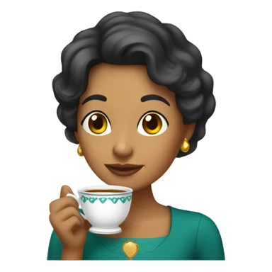 Ms carrillo drinking tea sticker