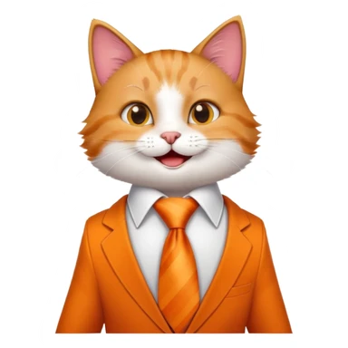 happy boy cat wearing a professional necktie, cheerful expression sticker