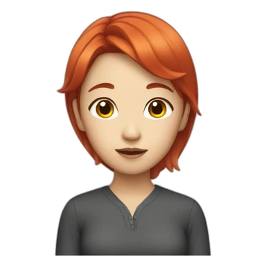 Asian girl with red hair sticker