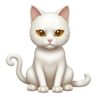 white cat sitting with a mask full body sticker