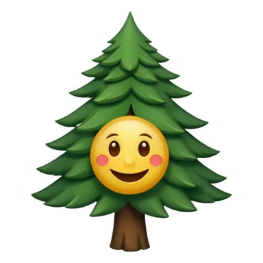 sapin avec des yeux noirs luisants, sourire en coin sticker