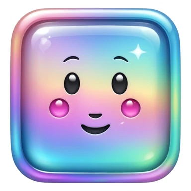 Sparkly glossy Pastel iridescent glass square sticker