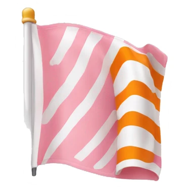 Pink white and orange flag sticker