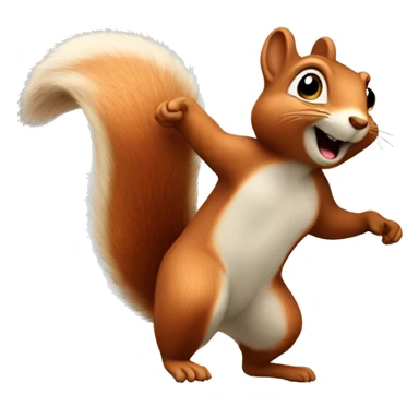 female squirrel from the front jumping with big tail
 sticker