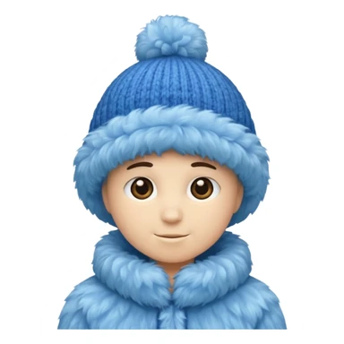 blue fluffy hat(just hat) sticker