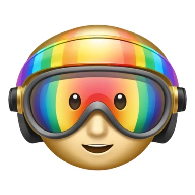 gold simulation rainbow visor Earth goggles sticker
