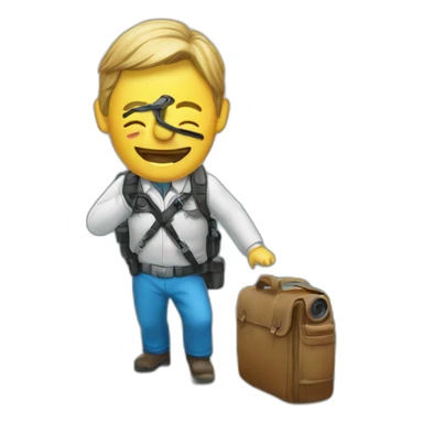 Un monsieur sur une montagne avec un appareil photo sticker