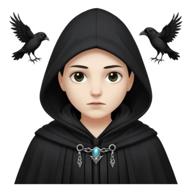 necromancer with black raven outfit  sticker
