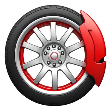 car wheel with red caliper sticker