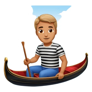 venice gondola driving italian man sticker