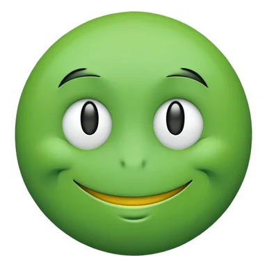 green half frown smiley face sticker