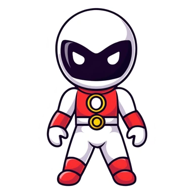 power ranger with question marks cartoon style sticker