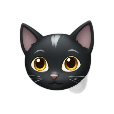 black cat with white wings sticker