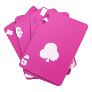 Pink deck of cards with glitter   sticker