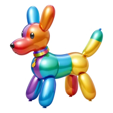 balloon dog with a shiny surface sticker