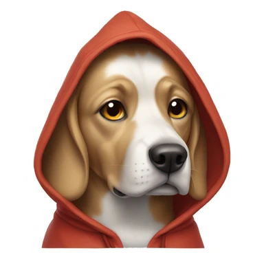 Dog wearing hood sticker