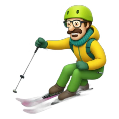 Ned Flanders skiing sticker