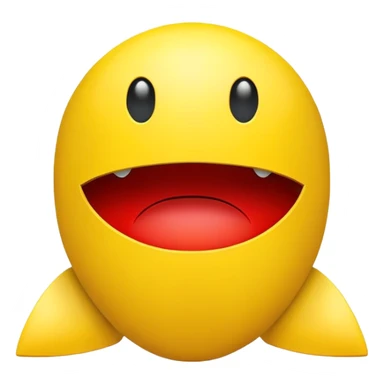 Classic Pacman side view, yellow circle with triangular mouth opening, no limbs, pure arcade style sticker