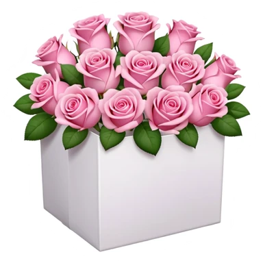 bouquet of pink 30 roses in a white box，no sticker