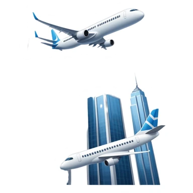 two skyscrapers and a plane flying towards them sticker
