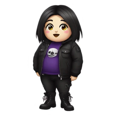 chubby goth sticker