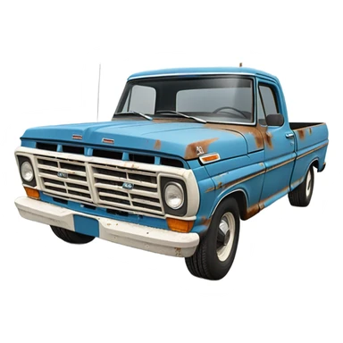 1969 ford f100 blue rust bucket sticker