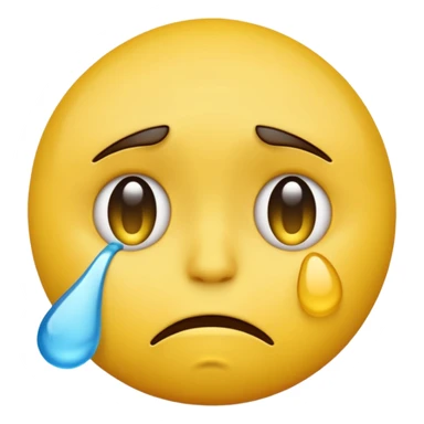 darkened yellow emoji face with tears and a downturned mouth sticker