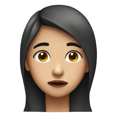 girl with sad tear face sticker