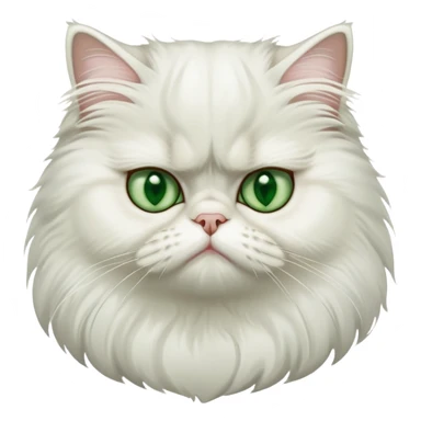 White grumpy persian cat with green eyes sticker