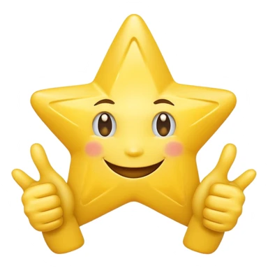 HD a smiling happy star with both hands doing thumbs up  sticker