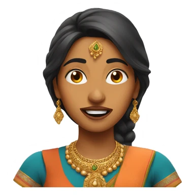 indian woman making wow face sticker