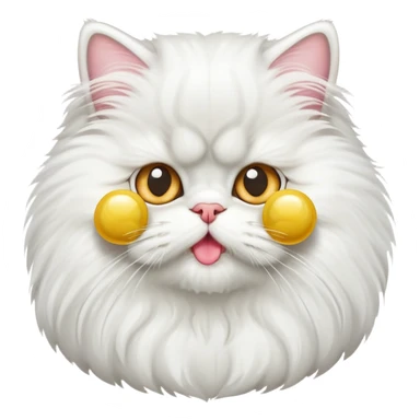 A Persian cat with a pacifier in its mouth sticker