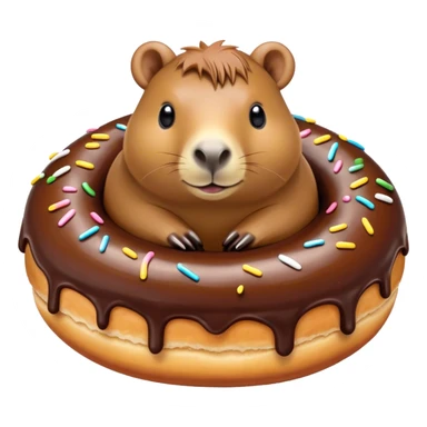Capybara turned into doughnut sticker
