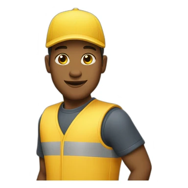 delivery boy yellow cap sticker