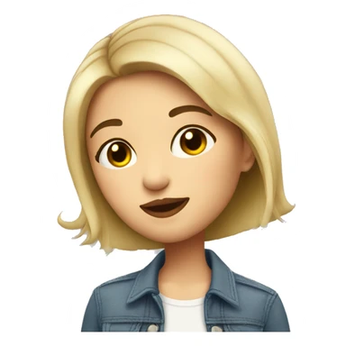 short haired brunette girl kissingwith long blonde hair sticker