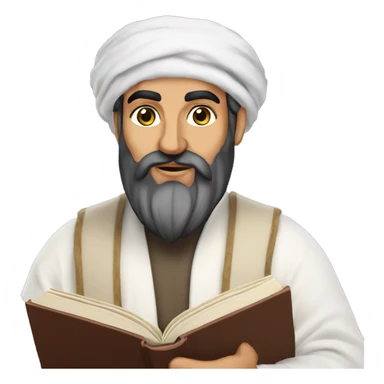 Nizami Ganjavi persian medieval author with a book in hands and black beard sticker