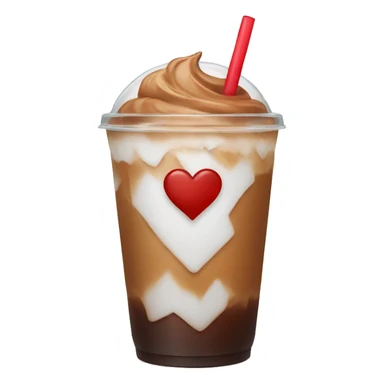 Iced coffee with heart sticker