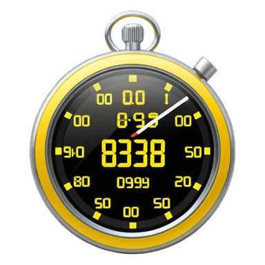 A futuristic stopwatch glowing yellow sticker