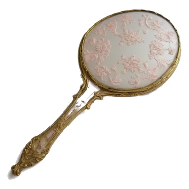 vintage rococo light pink dainty floral hand mirror sticker