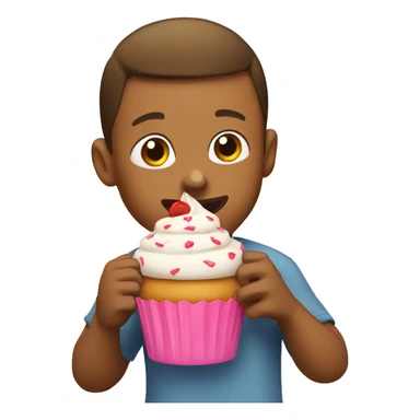 Mbappe eating a cupcake sticker